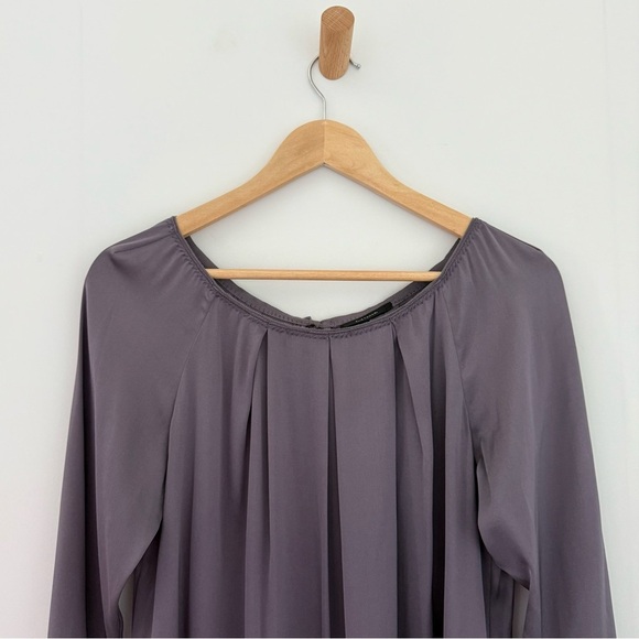 Elie Tahari purple gray silk long sleeve trapeze dress - Medium - Picture 3 of 5